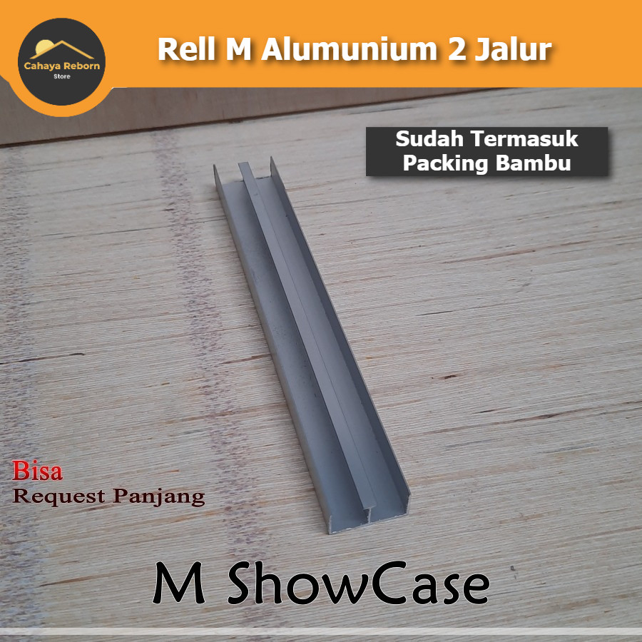 CR Rel Aluminium M 2 Jalur Rell Pintu Kolong Meja Dapur Sliding Promo