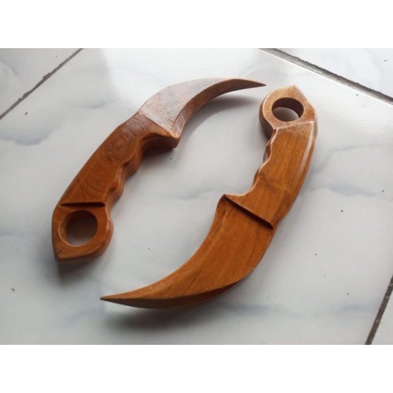 cod Karambit Kayu Jati 20cm Untuk Latihan Silat