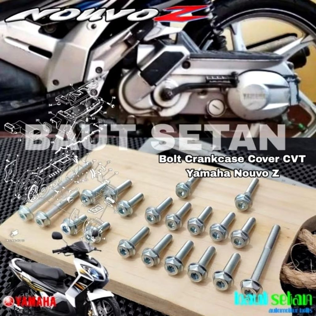 Baut Full Set Blok CVT Yamaha Nouvo Z  Mode Dua Kunci