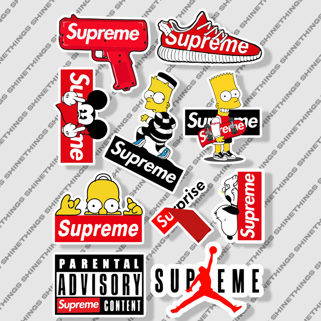 Sticker Pack HYPEBEAST SUPREME Simpsons anti air untuk helm case hp laptop