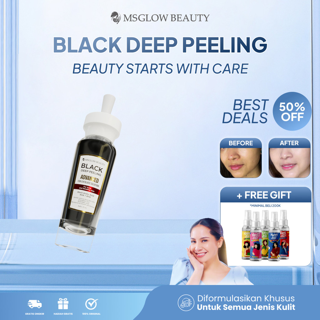Serum Deep Silk Peeling Ms Glow Beauty Skincare Komedo Pori Besar Eksfoliasi Menghaluskan Kulit