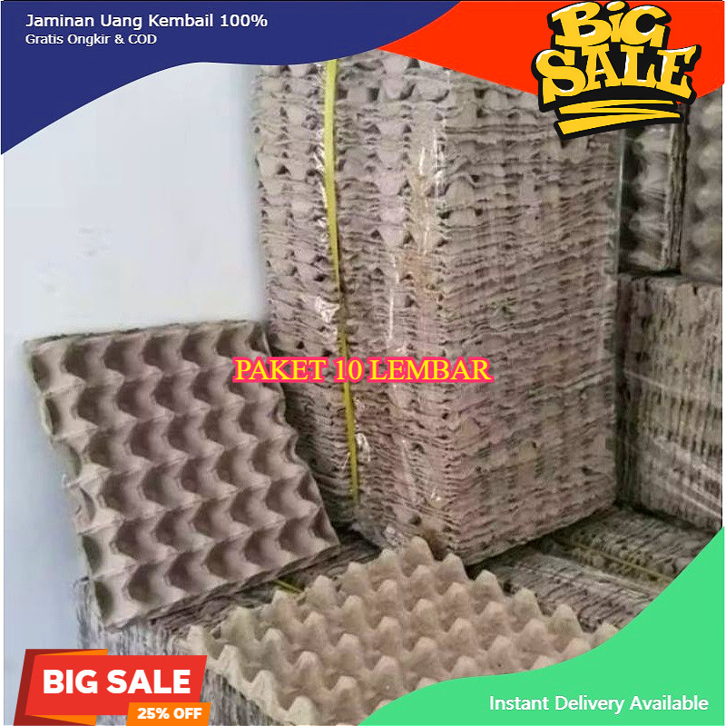 [ PAKET 10 LEMBAR ] Wadah Telur / egg try  / tempat telor karton bekas / egg tray murah