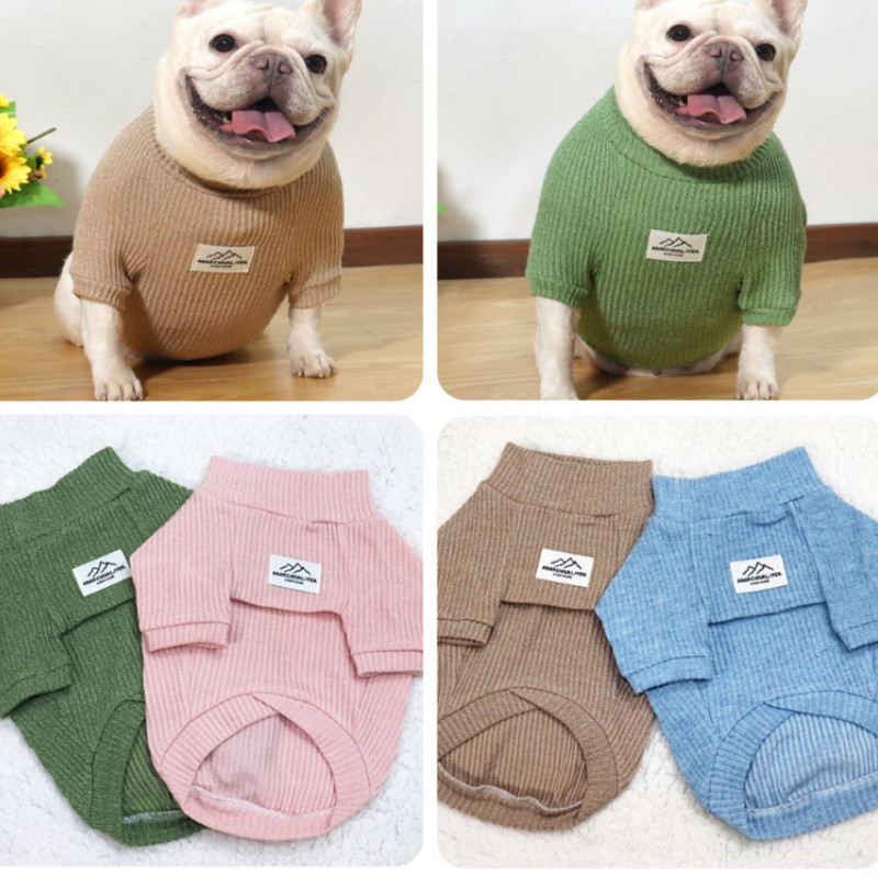 Lapisan dasar elastis, sweater serbaguna, cocok untuk anjing Bulldog Prancis.