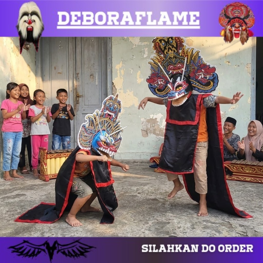 VIRAL Barongan Kucingan Kualitas premium ada 2 ukuran barong devil anak seram , Caplokan kayu.