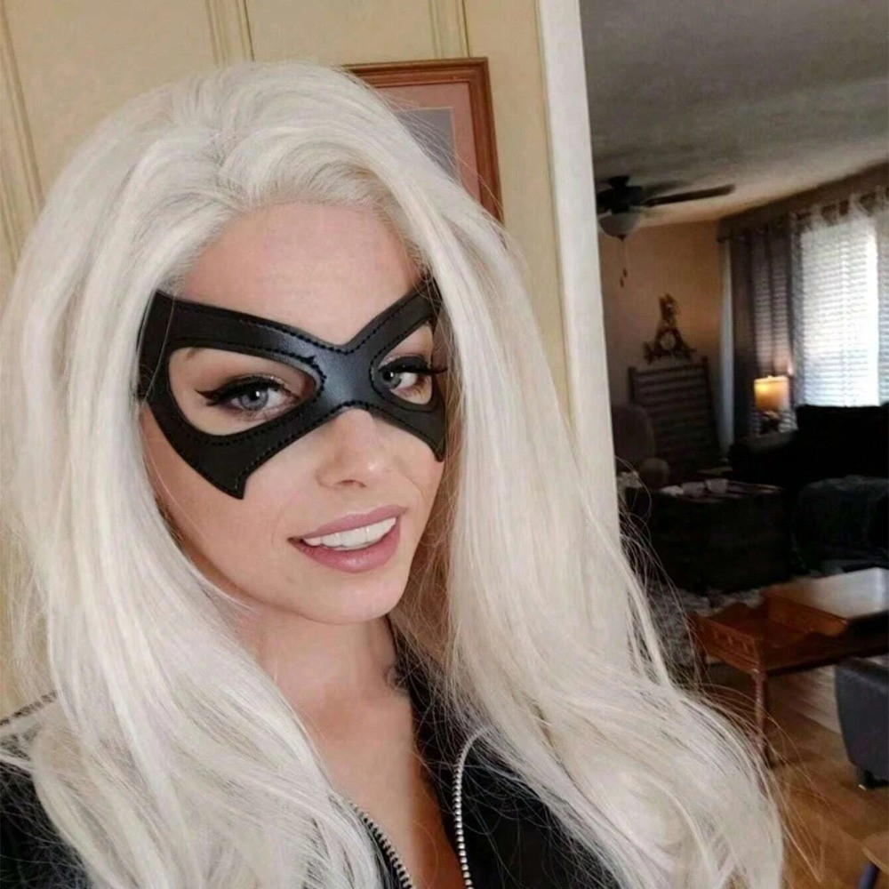 Black sexy cat PU leather eye mask makeup mask Cosplay handsome mask Cosplay accessories