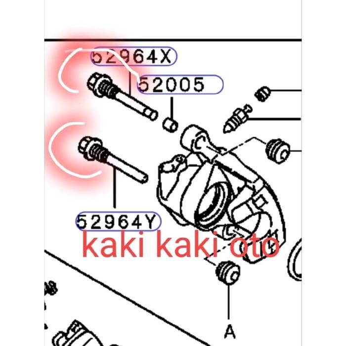 Pin caliper pin kaliper baut caliper kaliper baut disc brake baut cakram belakang Outlander Lancer e