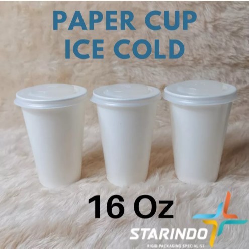 KYK HNP PAPER CUP 16oz POLOS PAPER CUP TINGGI SEDANG + TUTUP ANEKA BENTUK PAPER CUP POLOS 16oz