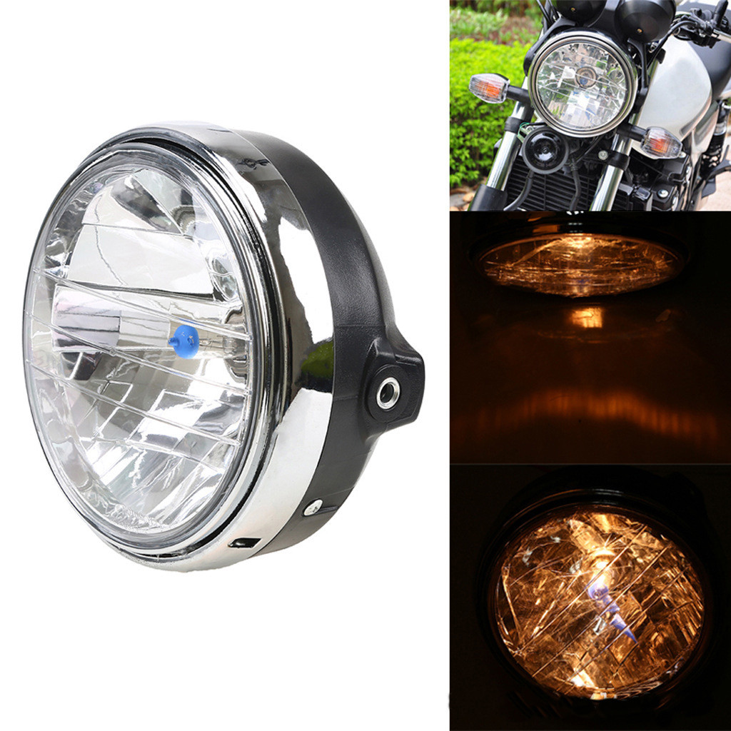 Motorcycle Headlights 7 In H4 Halogen Head Light Beam Round Lamp For Honda CB400/900 CB1300Hornet VT