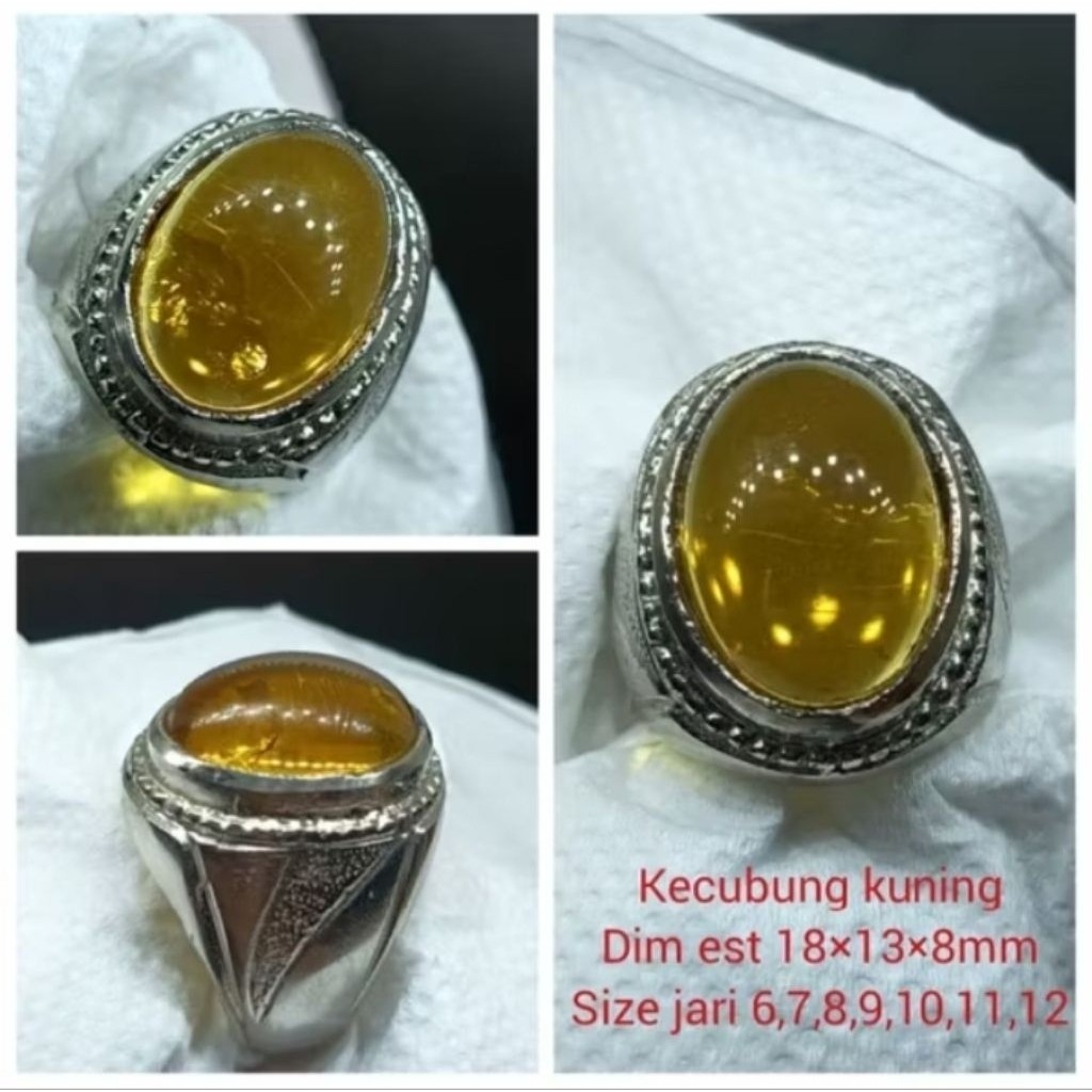 cincin batu kecubung kuning