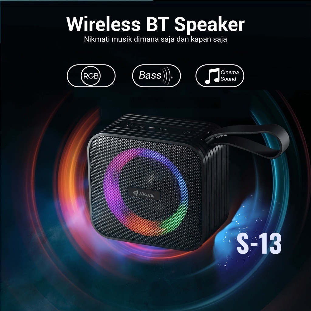 Speaker S13 Kisonli Bluetooth 5.0 8W RGB Light Rhyme - Grosir JKT