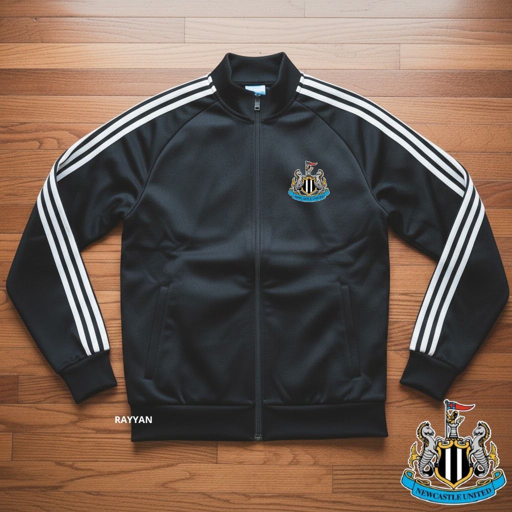 Jacket Tracktop Unisex Footbal Club Top Eropa / Dunia Newcastle United Motf List Tangan Sz M-XL - Ja