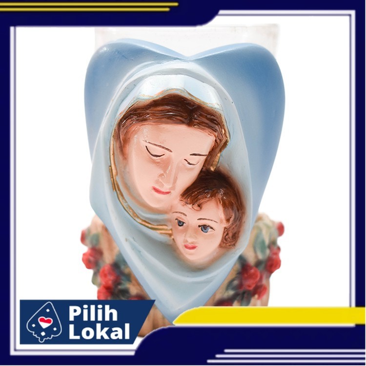 Tempat Lilin Bunda Maria Love + Lilin-Patung Bunda Maria-Patung Rohani