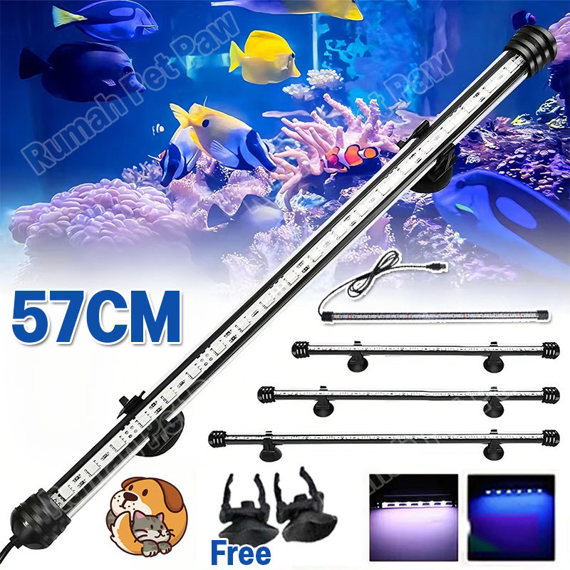 57cm Akuarium Lampu Led Lampu Aquarium Akuarium Aguarium LED Celup Warna Warni Satu Ganda Lampu T4 D