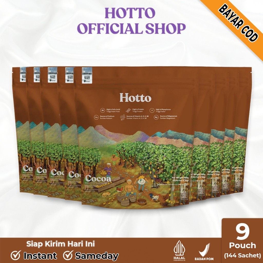 HOTTO CACAO MULTIGRAIN DENGAN COCOA 144 SACHET HOTTO ECER HOTTO SACHET HOTTO