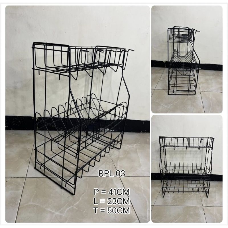 Promo RPL 03 HITAM/RAK PIRING MINIMALIS/RAK DAPUR