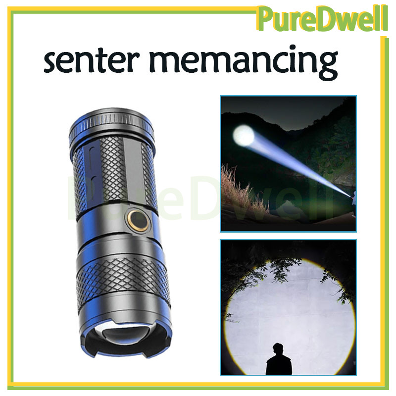 senter taktis super terang/jarak jauh flashlight/tahan lama senter super terang.