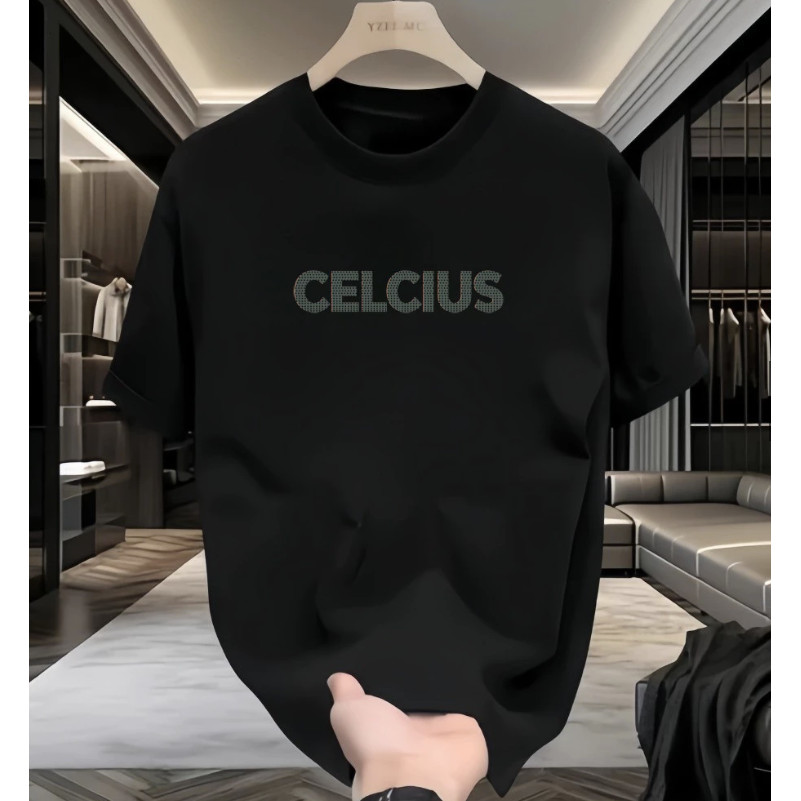 Kaos Celcius Pria T-Shirt Hitam Cotton Combed Premium Distro Original Streetwear Aesthetic Casual