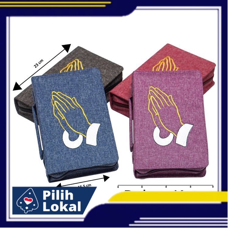 Sampul Tas Cover Alkitab + Sampul Kidung Jemaat Besar - Tangan Berdoa Sampul Kain Buku Rohani
