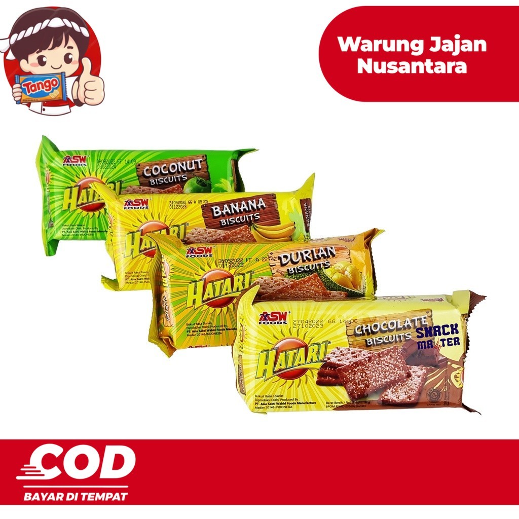 Hatari Biskuit Mini 90 Gr - Variasi Rasa Cokelat, Pisang, Durian, Kelapa
