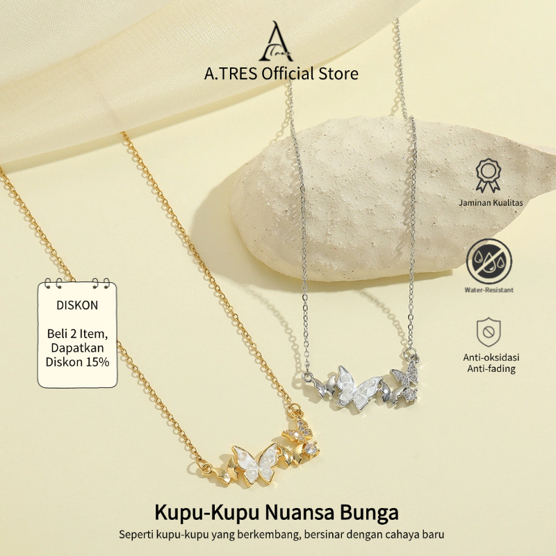 Kalung Titanium Kupu Kupu Liontin Kalung Kecil Perhiasan Titanium Kalung Wanita Korea Style