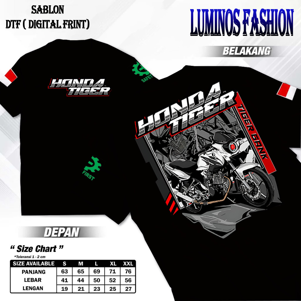RRIDN - "Luminosfashion12 KAOS HONDA TIGER - T SHIRT TIGER GANK - KAOS KOMUNITAS TIGER HEREX PRIA CO