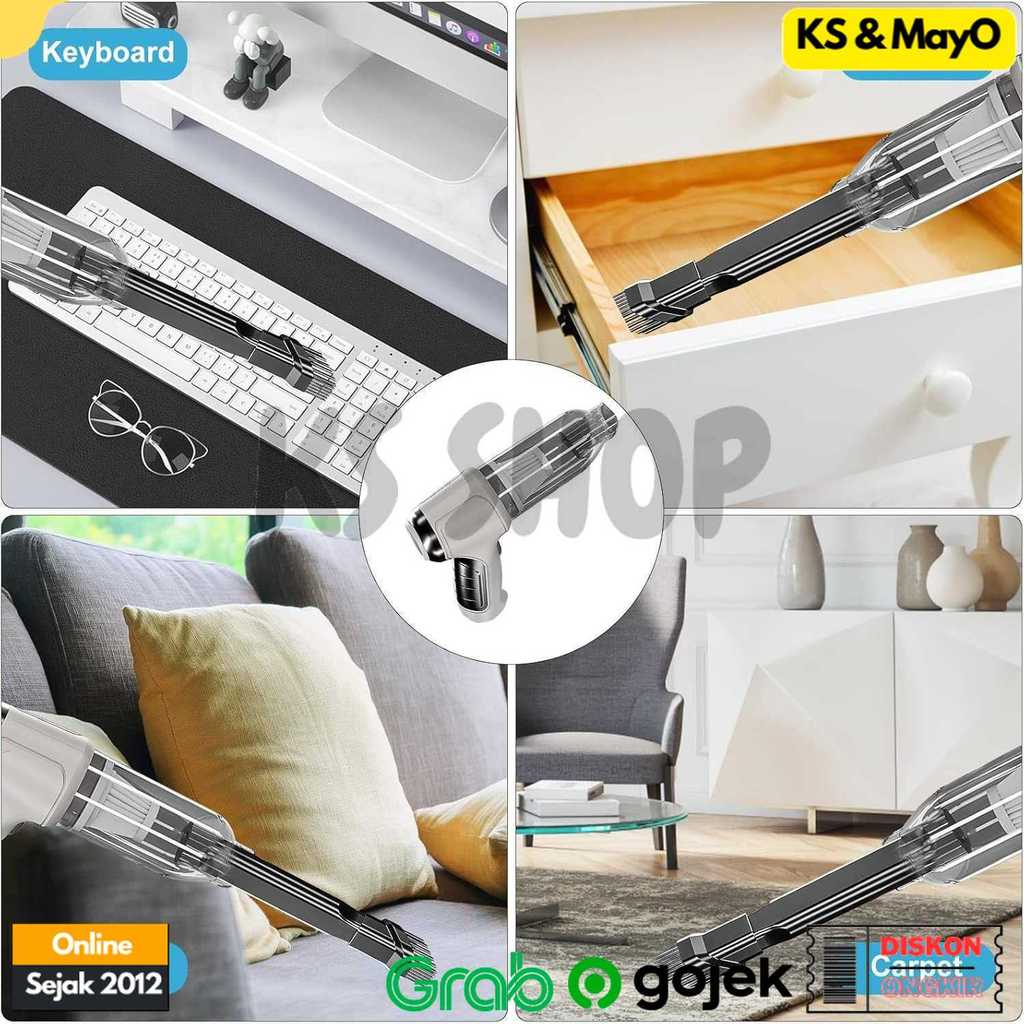 Vacuum Cleaner Portable Tanpa Kabel Penyedot Debu Mobil Motor Tenda Camping  Outdoor 2 in1 12000 Pa 