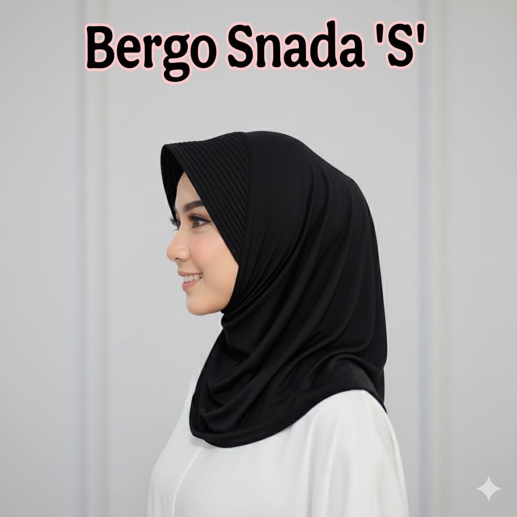 Bergo Sport SNADA ORIGINAL Size S / Kerudung Snada Hijab Instan Pet Tebal /Bergo Olahraga Bergo Seko