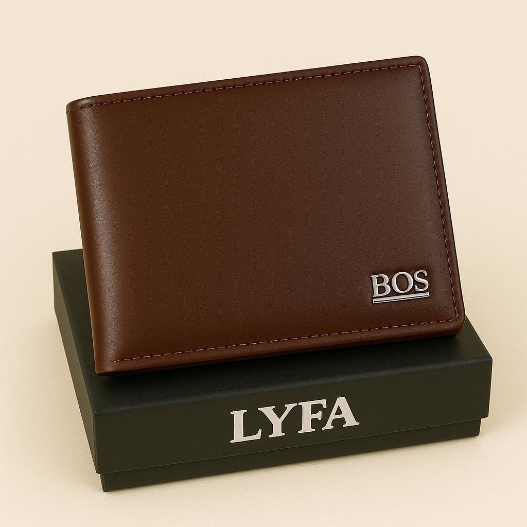 BIG PROMO Dompet Pria Kulit Sintetis Coklat Dan Hitam BOSS Bonus Box Premium