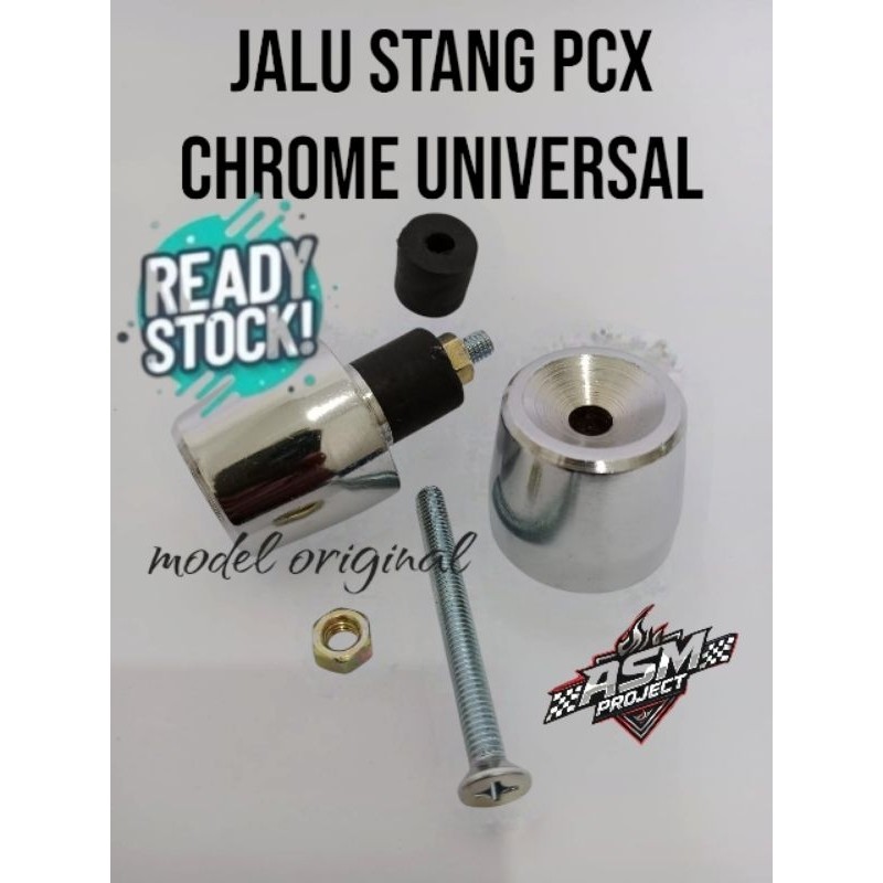 Jalu stang PCX Chrome Jalu stang PCX Original bubut CNC universal pnp untuk vario beat deluxe