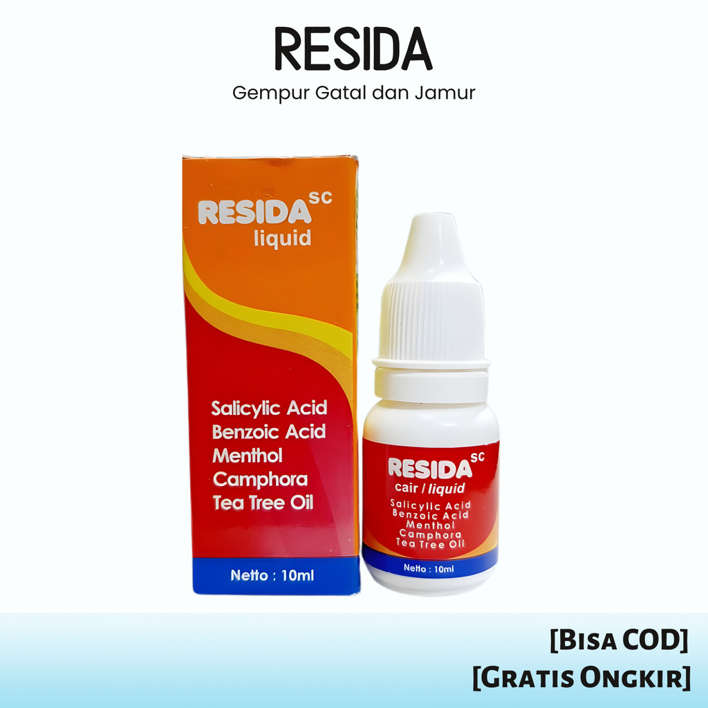 Resida Cair 10ml - Obat Cair Gatal-gatal Kulit Kadas Kurap Jamur