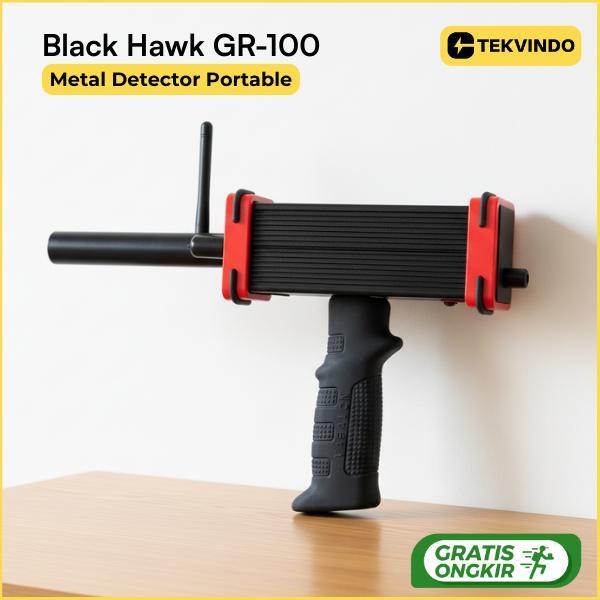Metal Detector Portable Black Hawk GR-100 Mini 30M Laser Scanning Pendeteksi Emas & Logam Presisi