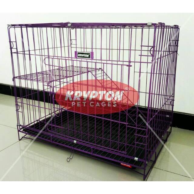 Kandang Besi Lipat 60cm Kucing Anjing Kelinci Tingkat Besar Tebal - KRYPTON