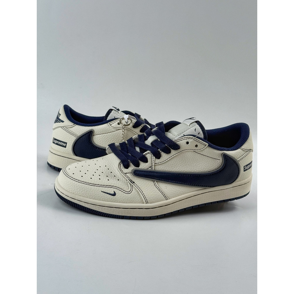 AJ1 Low Travis Scott x Supreme Swoosh Terbalik Original COD Stok Baru
