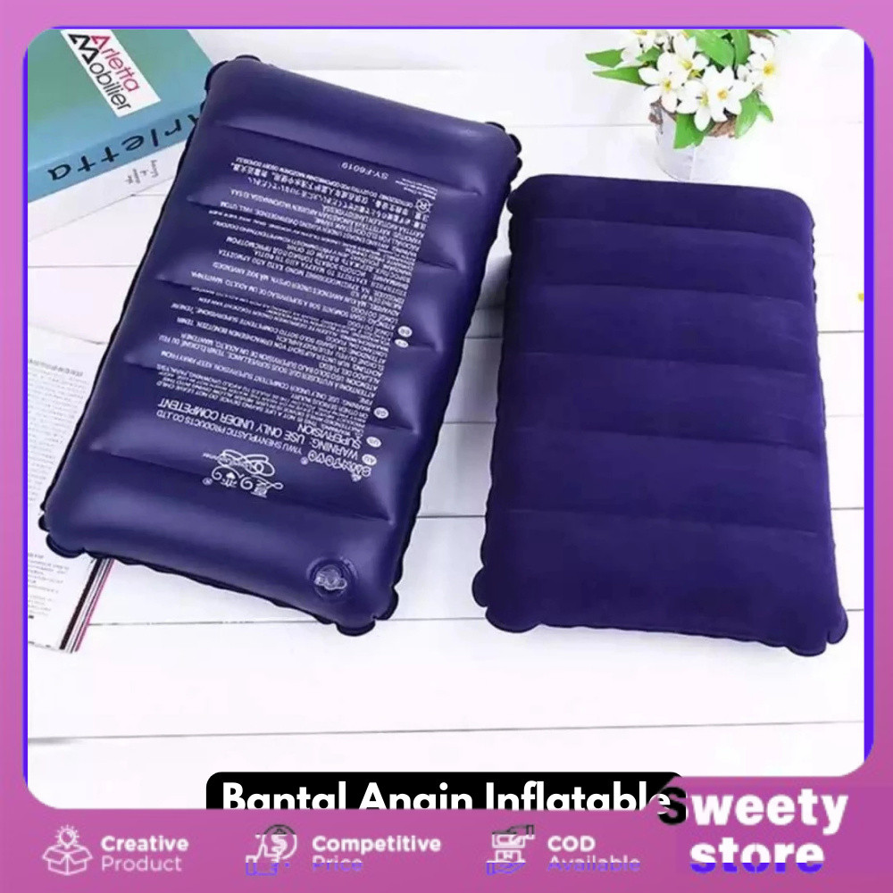Bantal Angin Inflatable PVC Portable Neck Pillow BANTAL TIUP ANGIN BESAR BANTAL TRAVELING OUTDOOR
