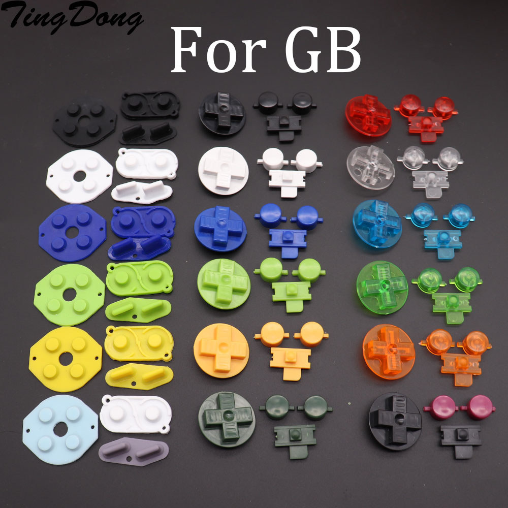 1set Tombol D-pad Karet Konduktif untuk GameBoy Classic untuk GB DMG Tombol A B Set Tombol DiIY Peng