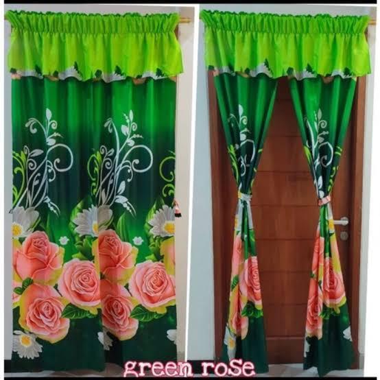 MULYO - Gorden Pintu serut Belah tengah ukuran 100cm x 200cm / Gorden serut Pintu dan Jendela terbar