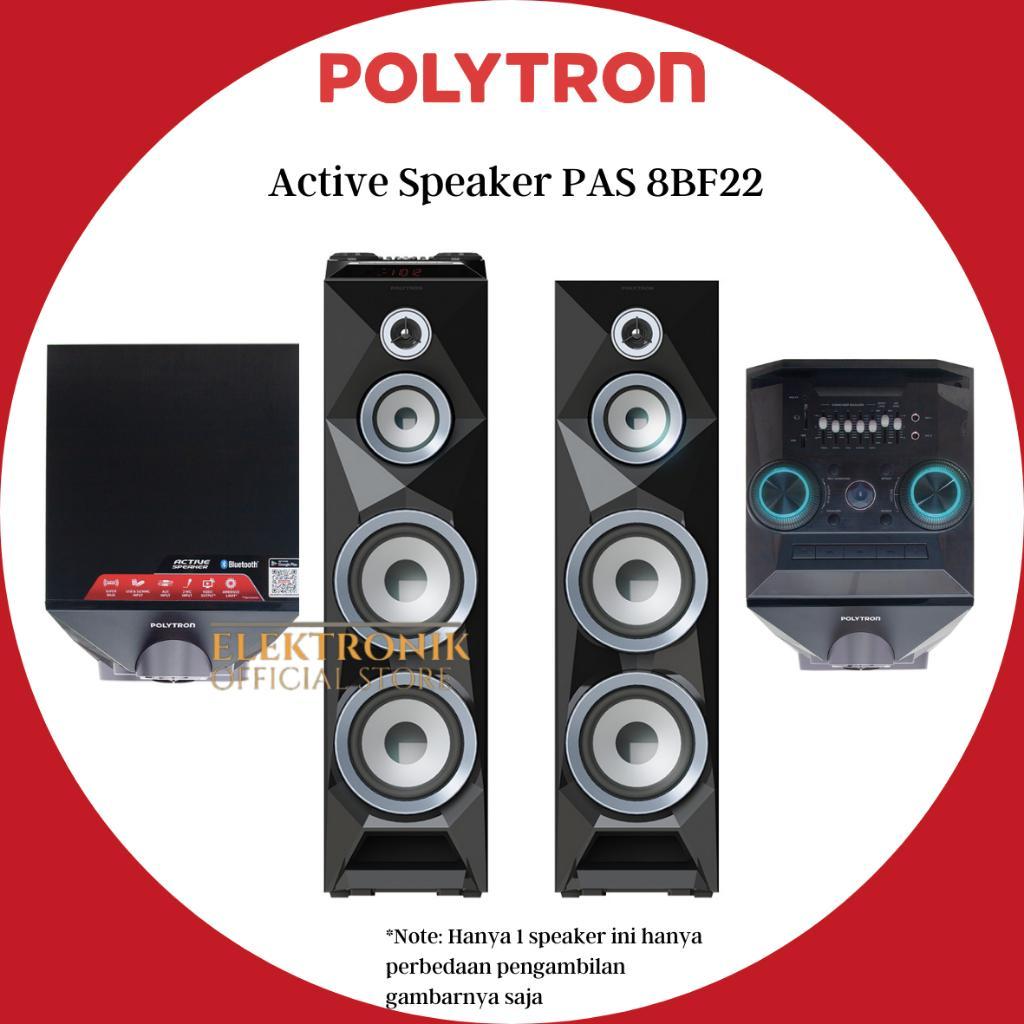 Polytron PAS8BF22 Speaker Aktif Bluetooth Double Woofer 8 Inch 200 WRMS Super Bass Recording USB Sou