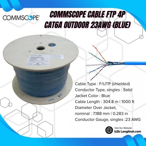 COMMSCOPE CABLE FTP 4P CAT6A OUTDOOR 23AWG (BLUE)
