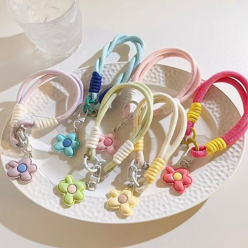 Phone Straps & Keychains 3D Bunga Dopamin - Tali HP Korea Kreatif dan Anti-Jatuh untuk Casing Ponsel