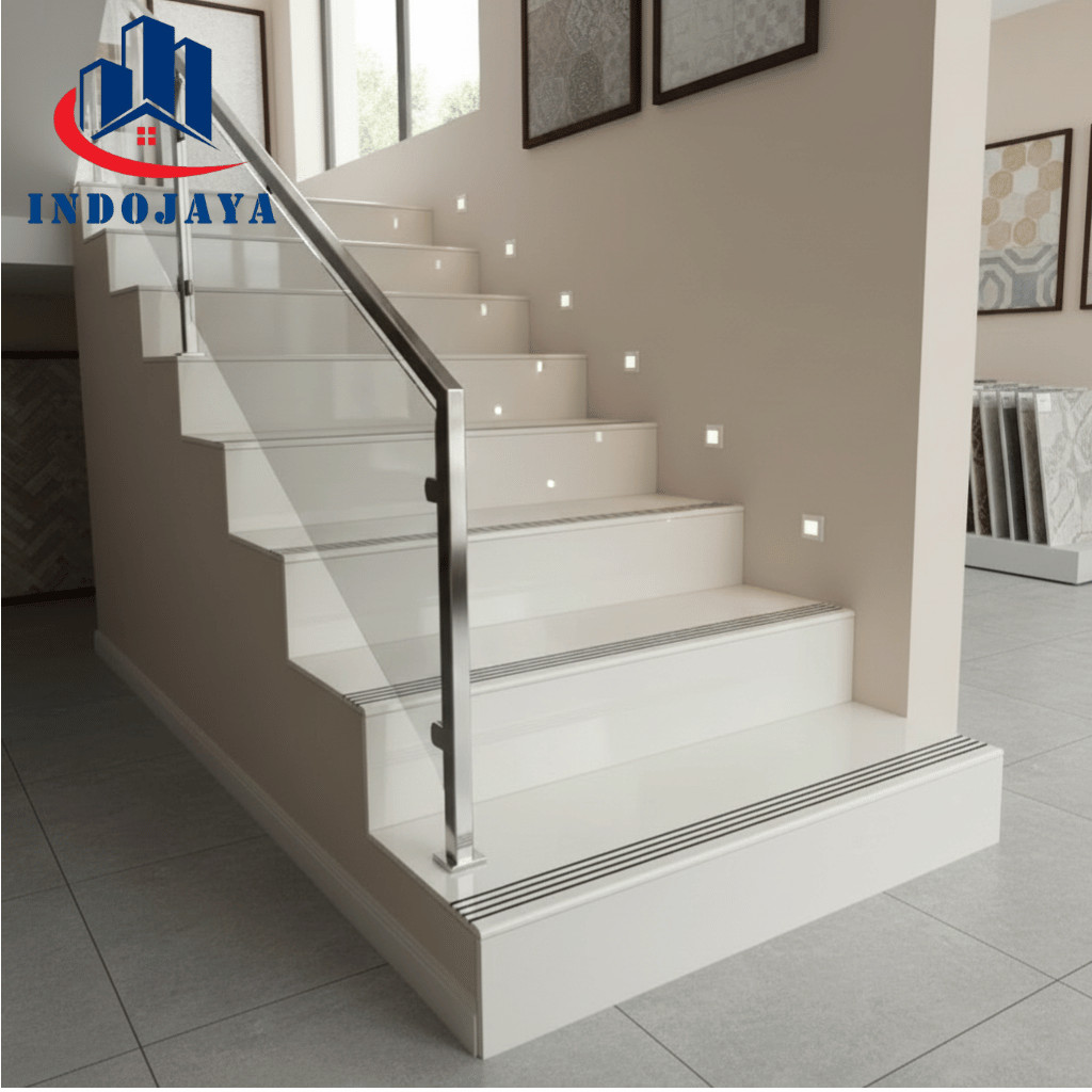 Granite Tangga Cream Polos 30x80 120 Stepnosing Rapi Custom Ukuran Granit Keramik List Plint Tile