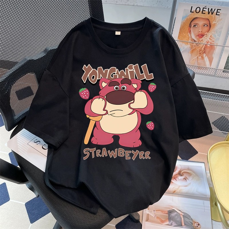 T-shirt Oversize Losto Bear | Kaos Hitam