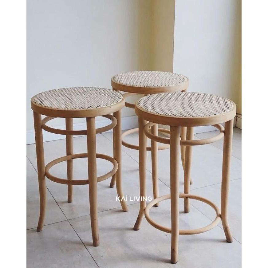 Barstool bentwood rotan kayu jati finishing kursi bar stool cafe minibar thonet resort restoran vill