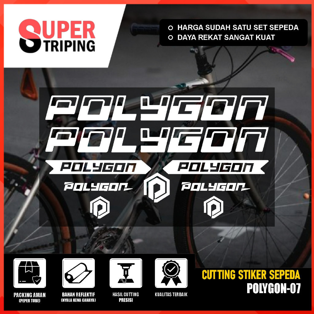 Stiker Sepeda POLYGON MTB Frame | Cutting Sticker | Decal Aksesoris Sepeda Kalcer Set 07