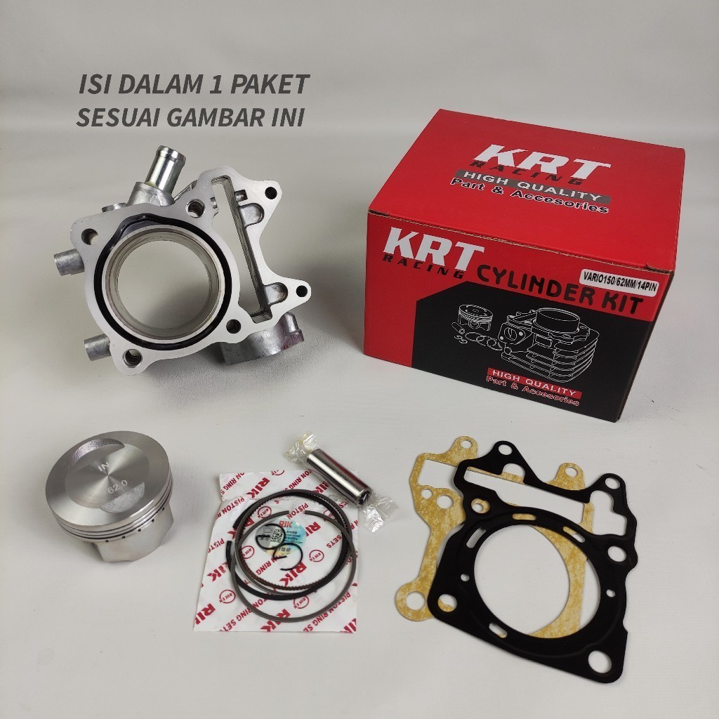 KRT CYLINDER BLOK SEHER BORING KOMPLIT BORE UP VARIO 150 PEN 14 60MM 62MM 63MM / PIN 14 60 62 63 MM 