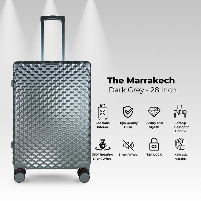 Travel Ease Koper Kabin 28inch Warna Dark Grey Koper Marrakech Koper Allumunium Tahan Banting Koper 