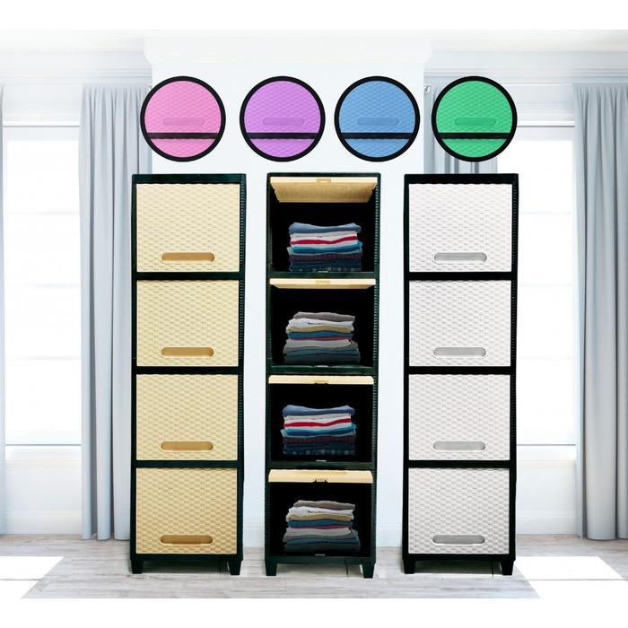 Lemari Plastik Sliding Susun 2 3 4 5 Kyoto Pintu Furniture Model Buka Dorong ke Atas 34x40x62 34x40x