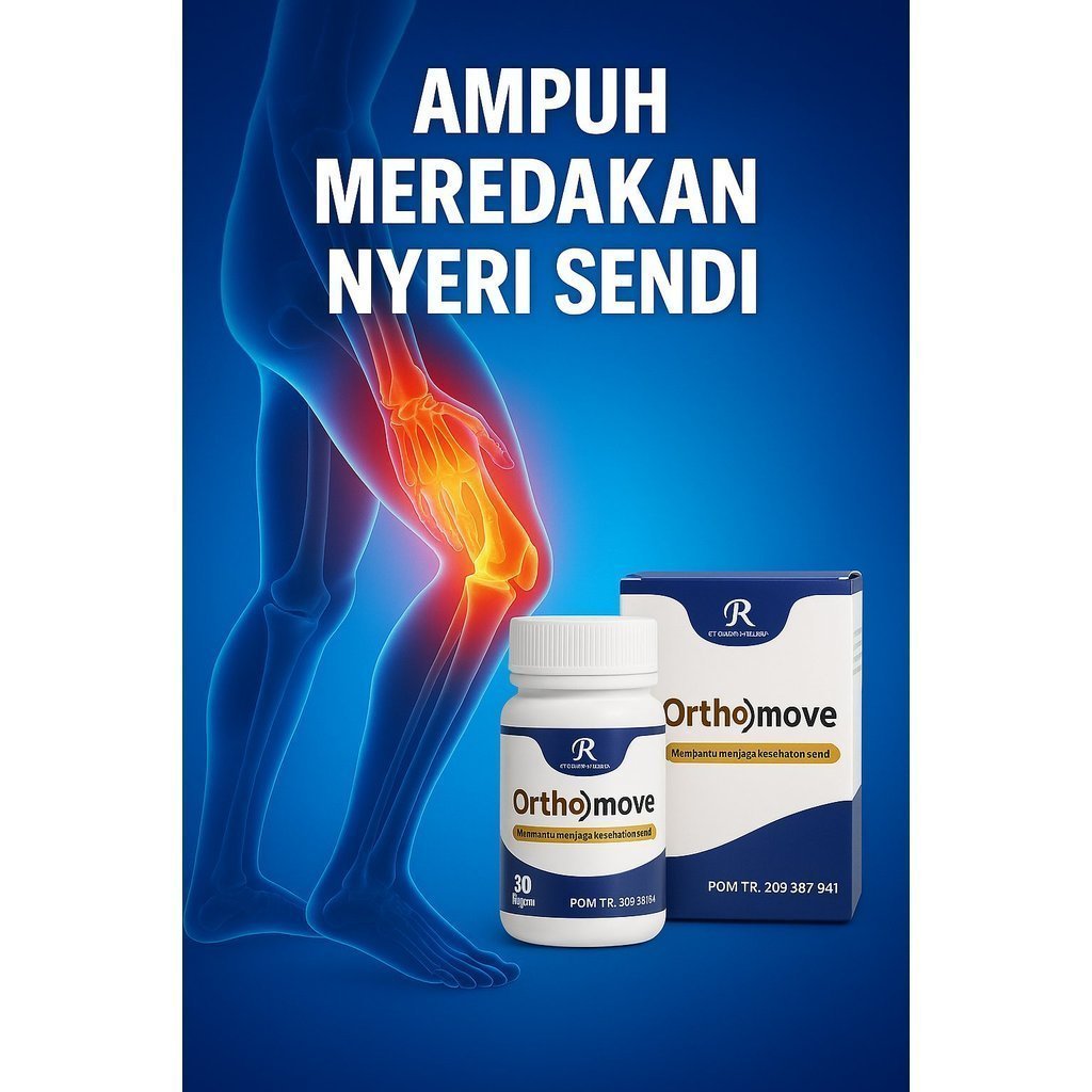 Orthomove (isi 30/60) Obat Herbal Nyeri Sendi Otot Tulang Saraf Kejepit Ortho Move Asli Original Off