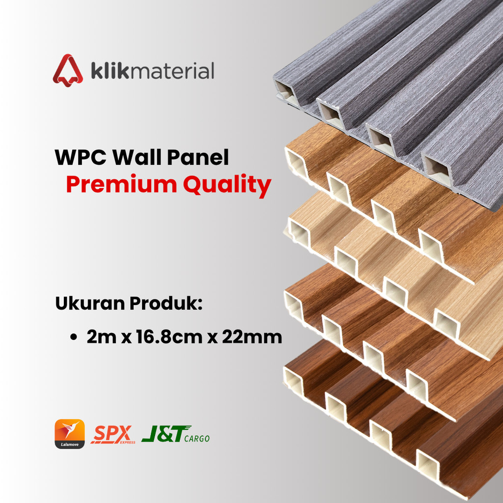 WPC Wall Panel 2 Meter Panel Dinding 3D Fluted. WPC Wall Panel 2 Meter | Wallpanel Kotak Motif Kayu.