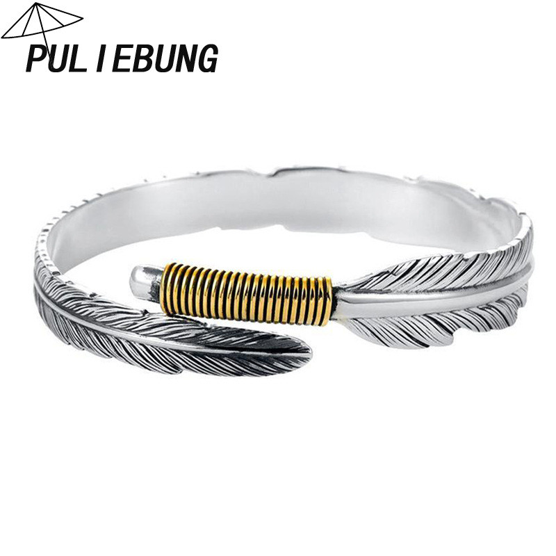 Gelang Pria Bulu Vintage Perak 925