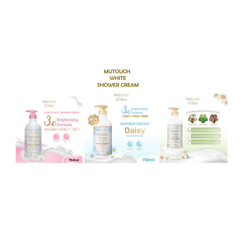 MU TOUCH WHITE SHOWER CREAM 750ML - SHOWER CREAM MUTOUCH - SABUN MANDI MUTOUCH
